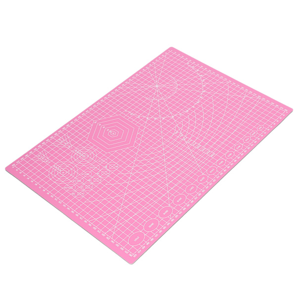 Självläkande skärmatta 45x30cm Rosa Trefaldigt Dubbelsidig Skala Handskuren Hantverksplatta för Scrapbooking Quilting Sömnad