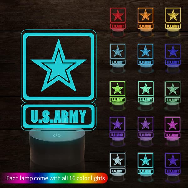 3D Natlampe til US Army Militær, 16 Farver Skift Smart