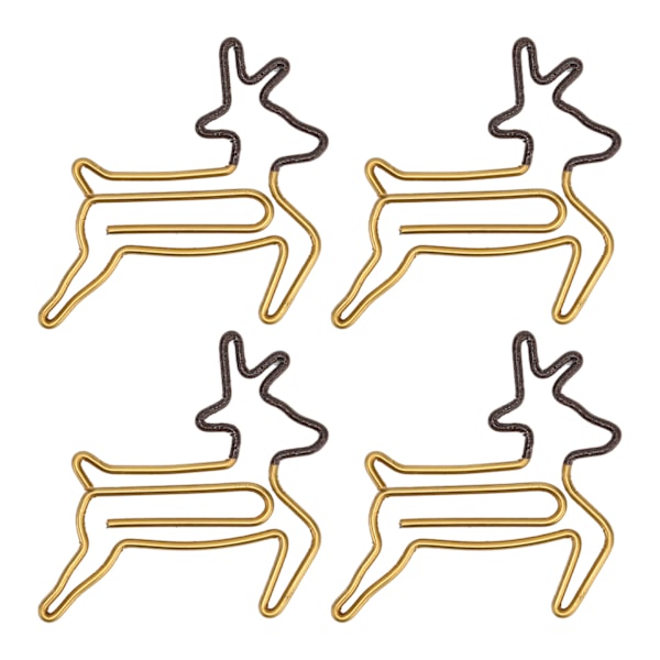 100 stk. formet papir clips Hjorteform Metal Bærbare kontor clips til fil klassificering Dokument organisering