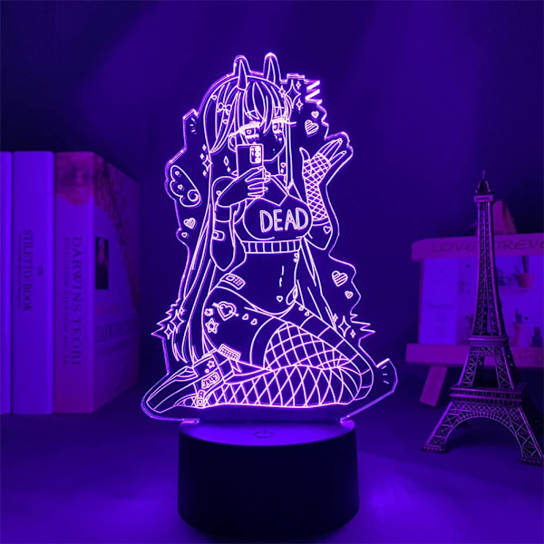 Sexy Girl 02 Farverige LED Lys FRANXX Kawaii Anime Figur Julegave Fødselsdag Ferie Party Gave Sød Soveværelse 3D Optisk Illusion Skrivebordslys
