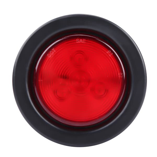 5 stk 2,5 tommers 4LED runde markeringslys Front Bak Sidelys Lampe for Tilhenger Lastebil SUV Rød