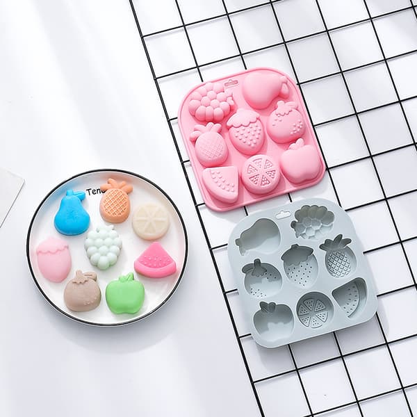 2 stk. Fruktformet kakeform, Jelloform for barn, Sjokolade