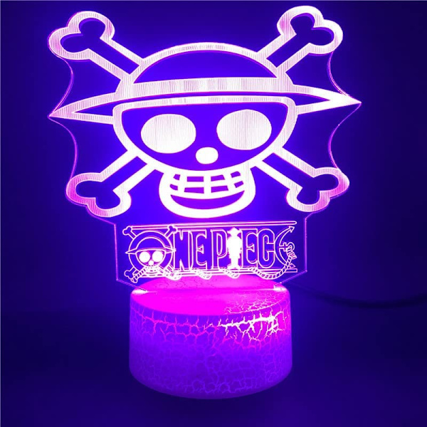 One Piece Luffy 3D Illusion Natlampe Smart Touch, RG