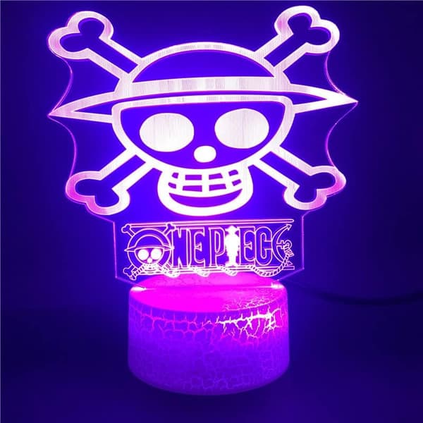 One Piece Luffy 3D Illusjons Nattlampe Smart Touch, RG