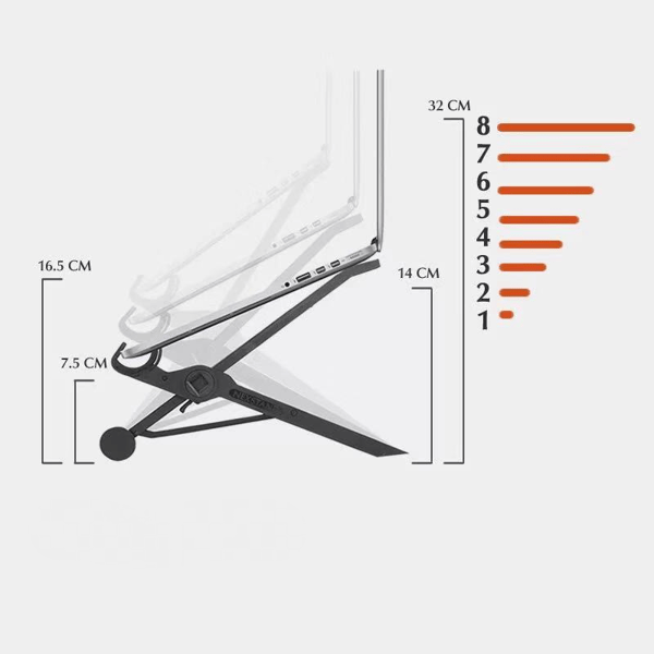 Laptopstativ – Justerbart och extremt portabelt laptopstativ – PC- och MacBook-stativ