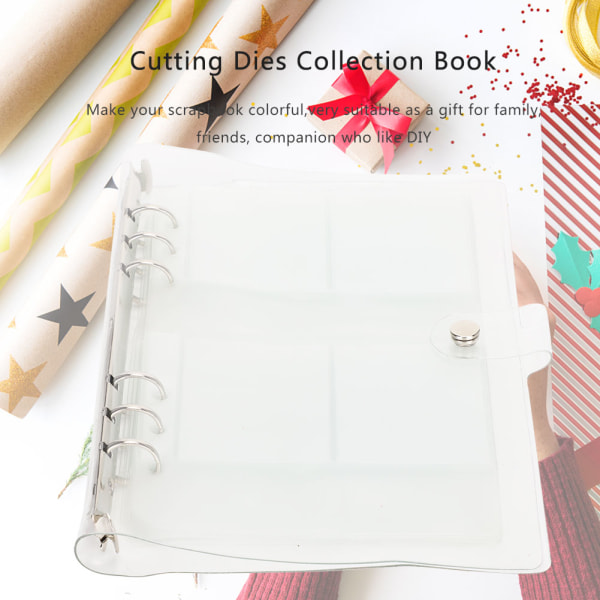 Oppbevaringsbok for dekorative DIY-skrapbooking, skjæredødstempel, stencil, PVC 8 Grid