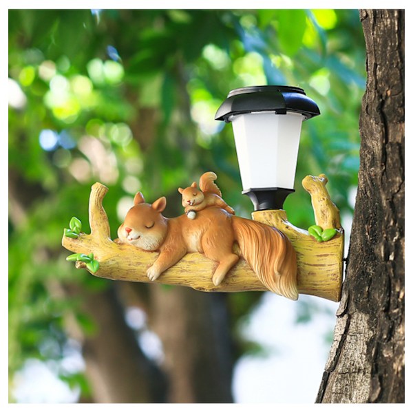 Oppgraderte solcellehagelys utendørs dekor, IP65 vanntett Squirrel