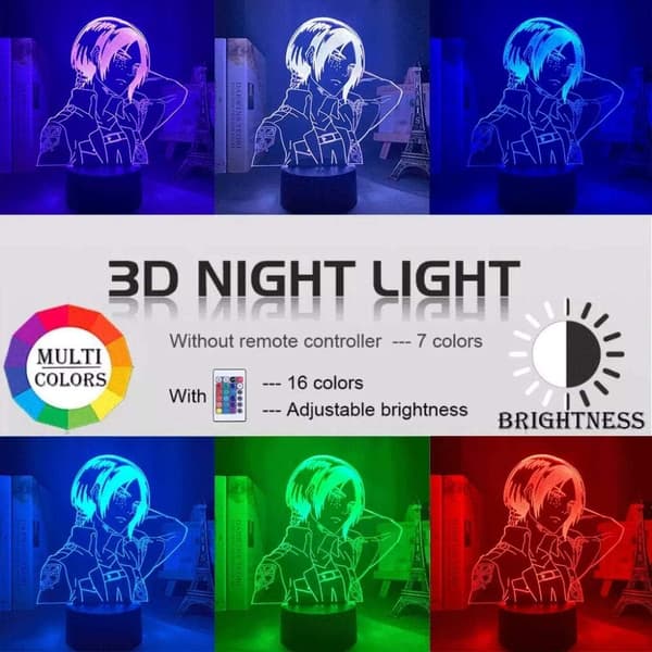 Anime LED Lampe Natlys Illusion Lys Ymir Lampe 3D til K