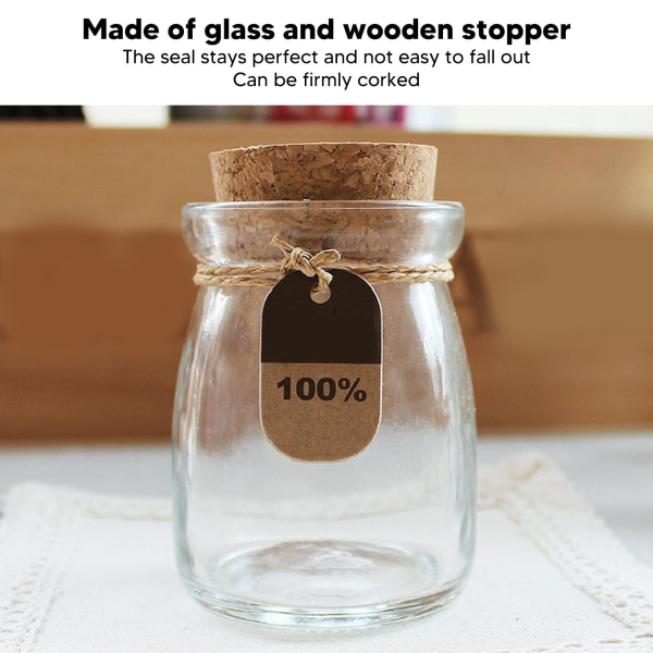 12 st små glasflaskor transparenta burkar med träkorkproppar DIY vintage glasburkar önskeflaskor för drycker