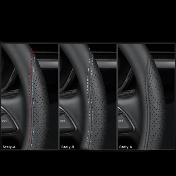 Passar till Tesla model3/y/modelx/s rattöverdrag - Tesla special D-form (vit linje) med logotyp - 36cm/1 paket