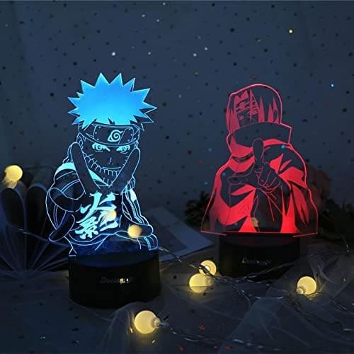 Natlampe 3D Anime LED-lys 3D Visuel Illusionslampe Touch