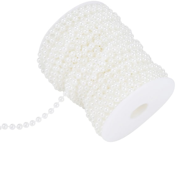 25m/rulla Hiontahelmi Langat Helmet Garland String DIY Hääkoriste 6mm(valkoinen)