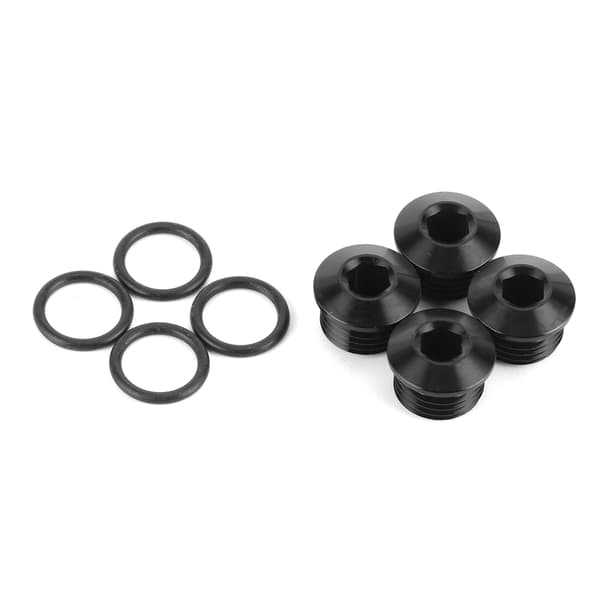 6AN Han Socket med Hex Hoved og ORing Kit ORB Port Prop Aluminium Legering Sort Anodiseret