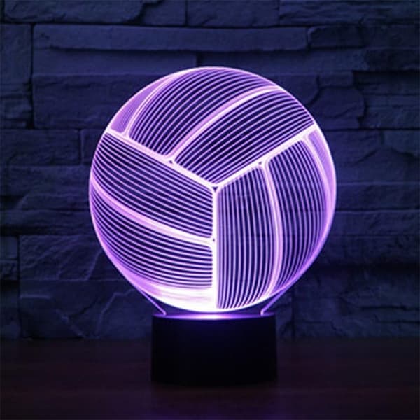 3D Optisk Illusion Volleyball Farverig Lyseffekt Touch