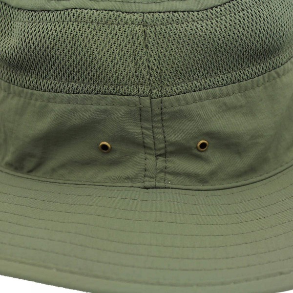Hatt för män med solskydd UPF 50+ bred brätte hinkhatt vindtät fiske Army Green