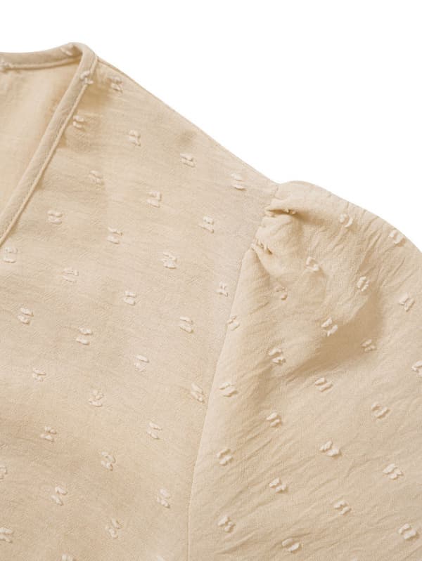 Elastisk midje Swing Ruffle A-linje Midi Kjole (Aprikos XL)