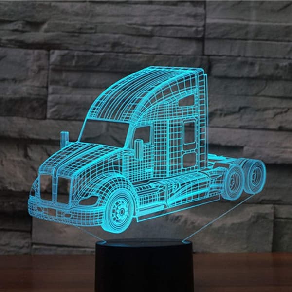 Lastbil Abstrakt 3D Optisk Illusion Modell Visuell Nattlampa