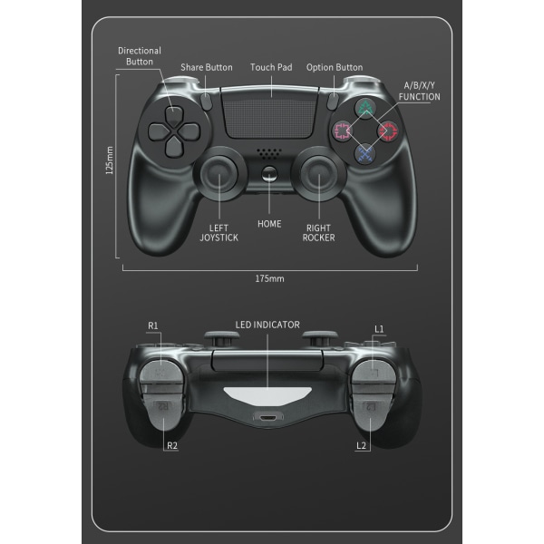 PS4 Langaton Bluetooth 4.0 Värähtelevä Peliohjain Valoilla Camouflage red