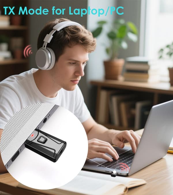 Plug-and-Play USB Bluetooth-adapter med 3,5 mm AUX, fungerer som både sender og mottaker for enkel trådløs lyd, for Ve