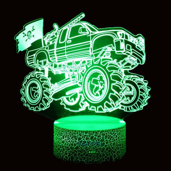 3D Natlampe LED Illusion Skrivebordslampe 7 Farveskift