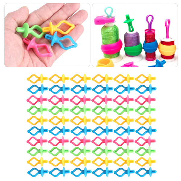 60 stk. Bobbin Fixing Clip Spole Silikon AntiDrop Nippelformet Syning Broderi