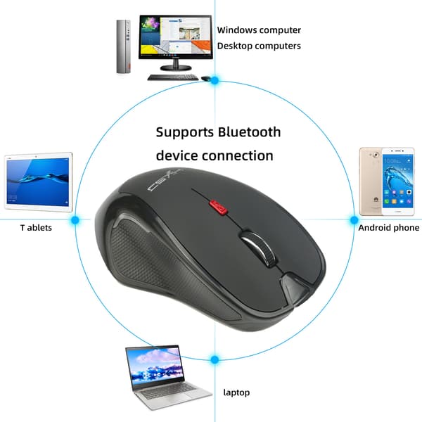 Langaton Bluetooth-hiiri, säädettävä 2400DPII, 6 painiketta com
