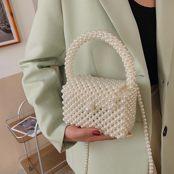 Kvinde Akryl Perle Clutch Besked Taske med Rem til Bryllup Aften Fest