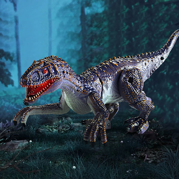 Fjärrkontroll Dinosaurie Modell 2.4G Realistisk Gående Rytande Pedagogisk RC Dinosaurie Leksak för Barn Velociraptor