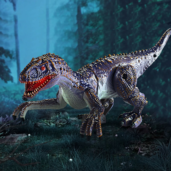 Fjernbetjent dinosaurmodel 2.4G realistisk gående brølende pædagogisk RC dinosaurlegetøj til børn Velociraptor