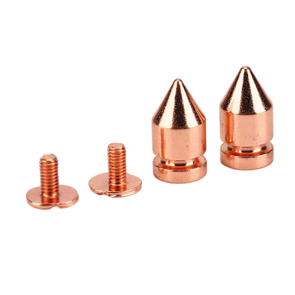 100 set klädspikar roséguld metallplätering exakt gänga allmänt använda spikar och nitar för skor bälten kläder 8x15mm