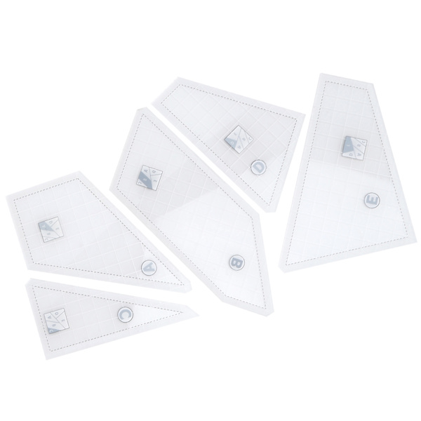 5 st Quilting Linjaler DIY Transparent Akryl Quilting Mallar Set för Hantverk Professionell Sömnad Present