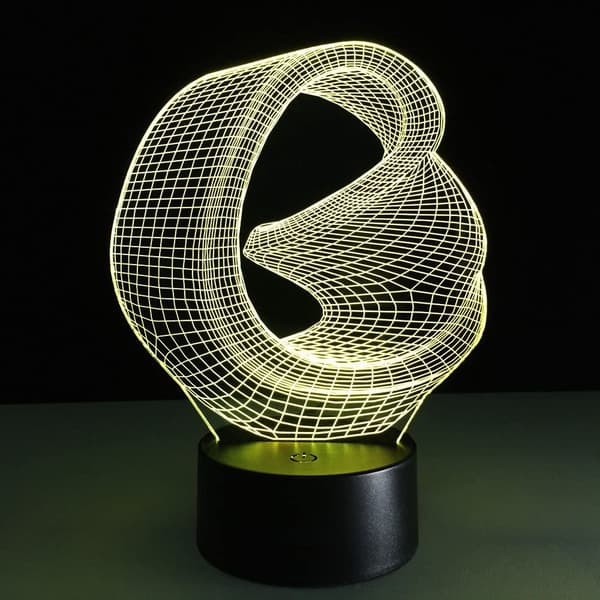 Kunstnerisk Abstraktion Moderne 3D USB Natlampe Farverig Colo