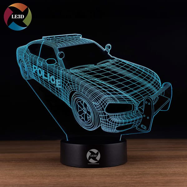 3D Optisk Illusions Natlampe - 7 LED Farveskiftende Lampe