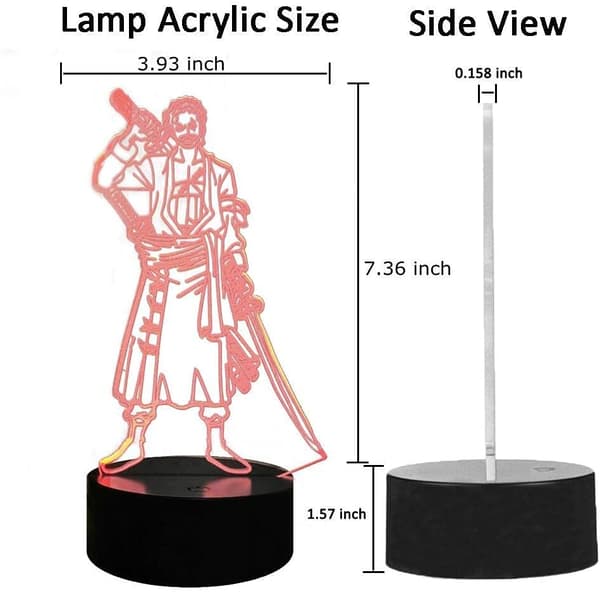 Japan Anime Monkey D. Luffy Roronoa Zoro 3D LED Illusjon Nattlampe