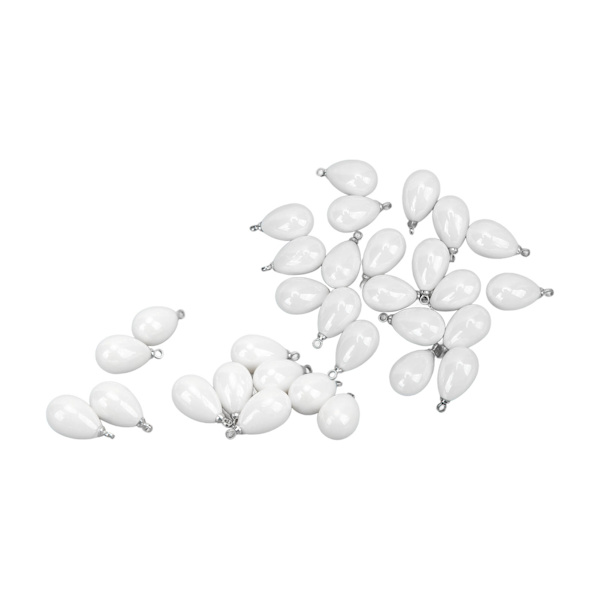 30 st pärlhänge Highlight droppformade pärlhänge DIY håraccessoarer skor väska örhänge tillbehör 10x17mm vit äggform