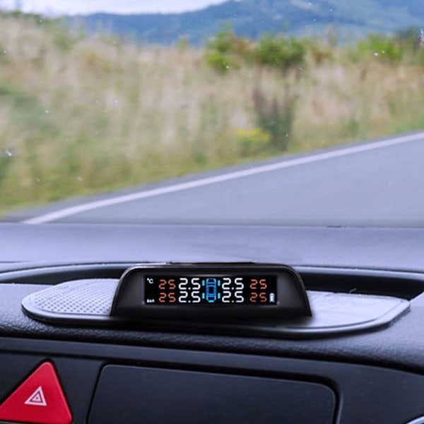 USB Laddningsbar Solcellsbil TPMS Trådlöst Däcktryck HD Digital Display Automatisk Alarmverktyg