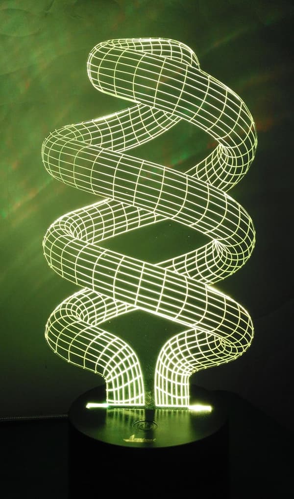 Spiral Tornado 3D Natlampe LED Illusion Lampe Sengeskrivebord
