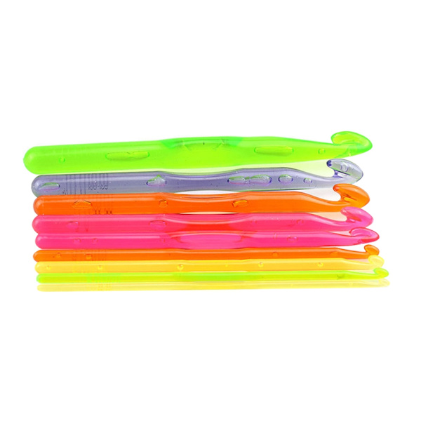 9PCS Flerfarget Heklenål Nål Plast Vev Søm Strikkepinner Sett