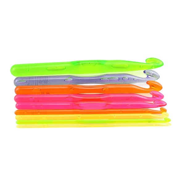 9PCS Multicolor Hæklede Nåle Plastik Vævning Syning Strikning Nålesæt