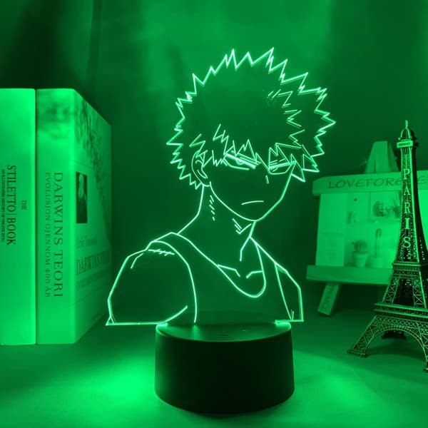 3D Nattlys 3D Illusjonslampe Bakugo Katsuki 3D Lampe Anime