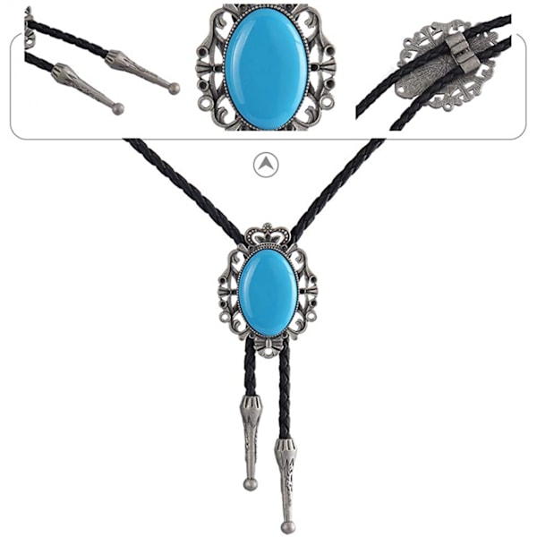 Native American Bolo Tie Rodeo Cowboy Läder Halsduk Wester A