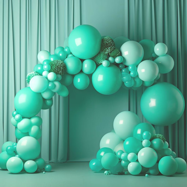 130 stk. Blågrønne balloner i forskellige størrelser 18\" 12\" 10\" 5\" Ballonbue guirlande sæt perfekt til fødselsdagsfest, dimission, babyshower, bryllup, ferie Tiff Blue
