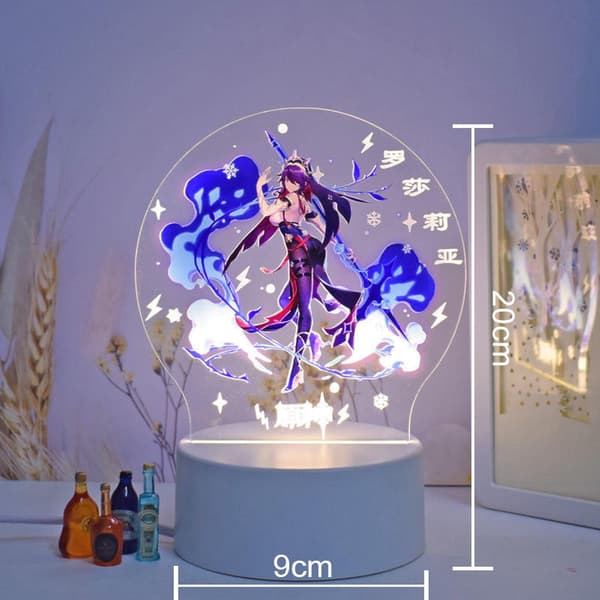 Genshin Impact Barbara 3D LED Akryl Natlamper 7 Farver