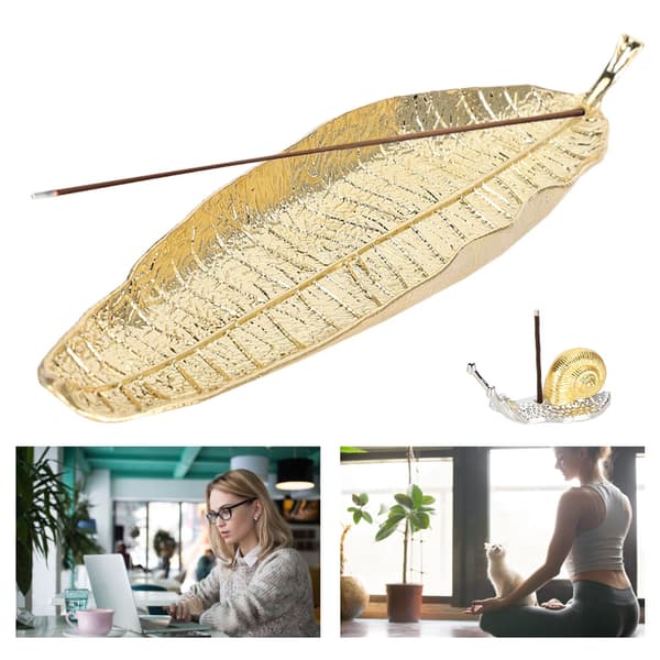 Rökelsestickor Blad Snigel Form Sandelträ Hushåll Te Rum Dekoration Prydnader