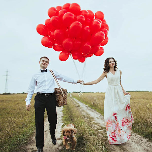 129 stk. røde balloner i forskellige størrelser 18 12 10 5 tommer til guirlandebue, premium røde latexballoner til fødselsdagsfest bryllup Valentinsdag babyshower Red