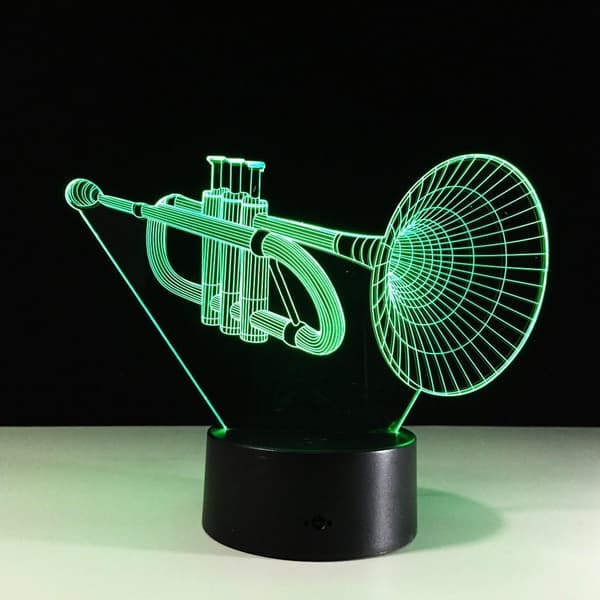 3D Musikinstrumenter Trompet Natlampe Touch Switch Deco