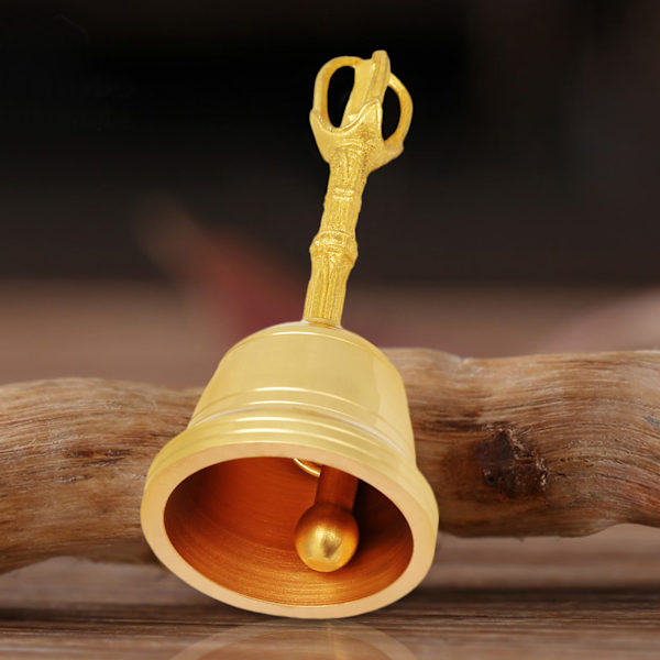 Populär ren mässingshandklocka buddhistisk klocka Feng Shui taoistiskt instrument 4,5 tum skaller