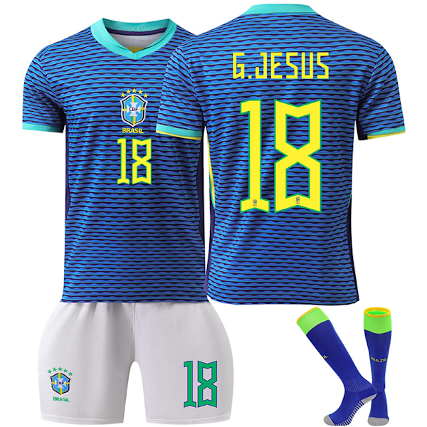 UEFA Euro 2024 Brasil bortekamp Barnas fotballdrakt No.18 Jesus M