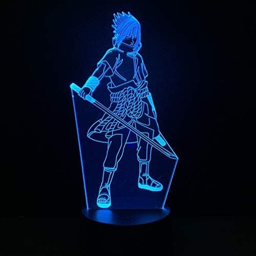 Naruto Kakashi Uchiha Sasuke 3D Illusjon Nattlys Lampe Sm