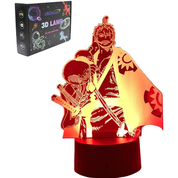 One Piece Zoro LED-lampa Cool Anime Figur Jul Födelsedag